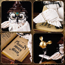 Dify Magic Owl Building Set, 1162 Pcs Light-Up Bird Model with Spellbook, Wizard Hat, Glasses, Wand and Quill, Fantasy Collectible Decor for Kids Adults Ages 8+