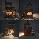 Dify Vintage Beach House Building Blocks Set with LED Lights, 730+ Pcs Seaside Lighthouse Model Kit, Birthday & Children's Day Gift for Boys and Girls, 5 Year Structural Warranty