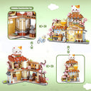 Dify Japanese Street View Taiyaki Shop Mini Building Blocks Set, 923+ PCS Cute Cat Food Shop Architecture Model Kit, Creative MOC Construction Toy for Girls Boys Kids Adults
