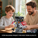 Dify US V8 Motor Building Blocks Set, 478 PCS (Complex only for Pro Builders) Engine Model Construction Kit, Mechanical STEM Toy for Kids, Teens & Adults