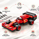Dify F1 Racing Car Building Blocks Set, 65 PCS Red Formula Race Car Model Kit, STEM Building Toy for Kids, Teens & Adults | 5 Year Structural Warranty