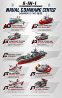 Dify 8-in-1 Ship Building Block Set, 526+ PCS Transforming Boat & Marine Vessel Models Kit, STEM Educational Toy for Kids & Teens, Creative Rebuild Play Set, 5-Year Structural Warranty