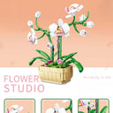 Dify Orchid Flower Building Blocks Bouquet Kit, 581+ Pcs Artificial Everlasting Flower Model for Home & Desk Décor, 6 Months Structural Warranty