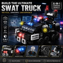 Dify 6-in-1 Mini SWAT Car Building Block Set, 138+ PCS Police Vehicle Construction Kit, STEM Engineering Toy for Kids, Creative Rebuild Play Set,