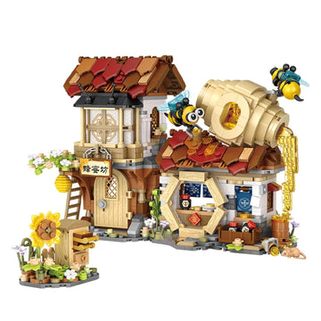 Dify Honey Workshop Building Blocks Set (1242+ PCS) | Street View Mini Bricks Farmhouse Architecture Model Kit for Ages 14+ | Creative DIY Display Décor | 5 Year Structural Warranty