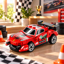 Dify Pull Back Car Building Blocks Set, 69 PCS Red Race Car Model Kit, Sports Car Building Toy for Kids, Teens & Adults | 5 Year Structural Warranty