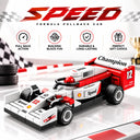 Dify F1 Racing Car Building Blocks Set, 73 PCS White & Red Formula Race Car Model Kit, STEM Building Toy for Kids, Teens & Adults | 5 Year Structural Warranty