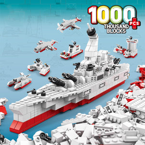 Dify 6-in-1 Ship Building Block Set Toys [White] | STEAM Kit for Kids | Build Boats, Yachts & More (1000+ Pcs) | Birthday Gift for Boys & Girls