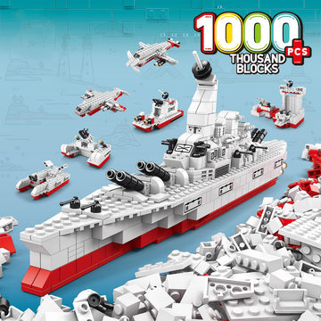 Dify 6-in-1 Ship Building Block Set Toys [White] | STEAM Kit for Kids | Build Boats, Yachts & More (1000+ Pcs) | Birthday Gift for Boys & Girls