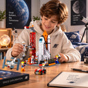 Dify 8861 Space Ship Rocket & Launcher + Interstellar Space Station 96 PCS Combo, STEAM Aerospace Building Kit, 5-Year Structural Warranty