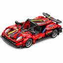 Dify Pull Back Car Building Blocks Set, 426 PCS Red Race Car Model Kit, Sports Car Building Toy for Kids, Teens & Adults | 5 Year Structural Warranty