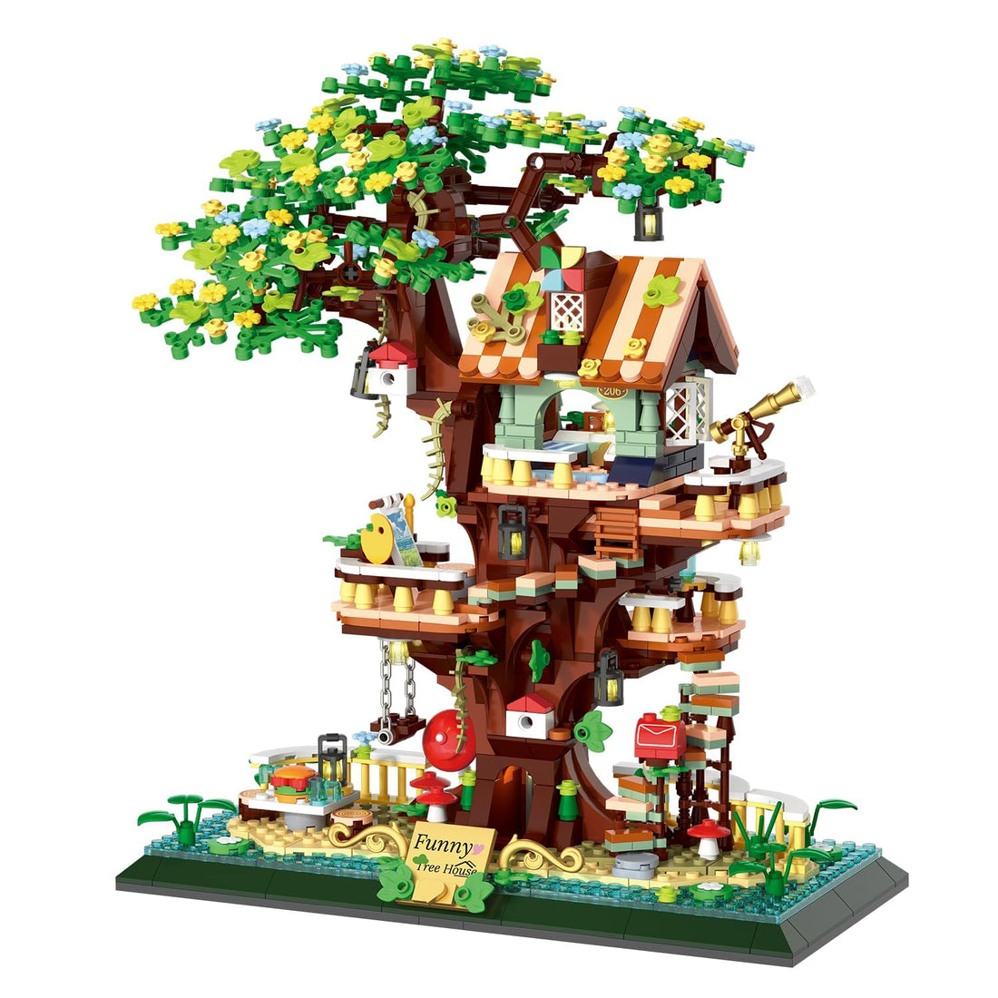 Dify Funny Tree House Mini Blocks Building Set (1130 PCS) | Creative Architecture Construction Toy | STEM Educational Model for Kids & Adults | 5 Year Structural Warranty