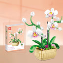 Dify Orchid Flower Building Blocks Bouquet Kit, 581+ Pcs Artificial Everlasting Flower Model for Home & Desk Décor, 6 Months Structural Warranty