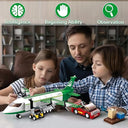 Dify City Cargo Airplane Building Blocks Set (383+ PCS) | Cargo Plane with Car, Luggage Tray & Movable Stairs | Airport Construction STEM Toy for Kids 6–12