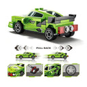 Dify Pull Back Car Building Blocks Set, 73 PCS Green Supercar Model Kit, Sports Car Building Toy for Kids, Teens & Adults | 5 Year Structural Warranty