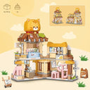 Dify Cute Cat Shop Mini Building Blocks Set, 917+ PCS Street View Animal Store Architecture Model Kit, Creative MOC Construction Toy for Girls Boys Kids Adults, Gift Idea Ages 6+ | 5 Year Structural Warranty