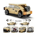 Dify Pull Back Car Building Blocks Set, 55 PCS Desert Tan Off-Road SUV Model Kit, Sports Car Building Toy for Kids, Teens & Adults | 5 Year Structural Warranty