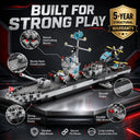 Dify 8-in-1 Destroyer Building Block Set, 850+ PCS Military Warship Construction Kit with Fighter Jet, Helicopter, Patrol Boat & Support Vehicles, STEM, 5-Year Structural Warranty