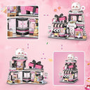 Dify Street View Gift Shop Mini Building Blocks Set, 938+ PCS Cute Panda Animal Store Architecture Model Kit, Creative MOC Construction Toy for Girls Boys Kids Adults, Gift Idea Ages 6+