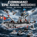 Dify 8-in-1 Destroyer Building Block Set, 455+ PCS Military Warship Construction Kit, Transforming Naval Vessel Models, STEM Educational Toy for Kids & Teens, 5-Year Structural Warranty