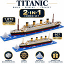 Dify Titanic Ship Micro Mini Building Blocks Set with LED Light (Combo 1878 Pcs + 607 Pcs, Complex only for 14+) – DIY Construction Toy, Ship Replica, STEM Gift | 5 Year Structural Warranty