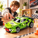 Dify Pull Back Car Building Blocks Set, 73 PCS Green Supercar Model Kit, Sports Car Building Toy for Kids, Teens & Adults | 5 Year Structural Warranty