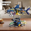 Dify || Mechanical Shark Building Set || 699 Pcs || Rotatable STEM Sea Animal Toy with Display Stand
