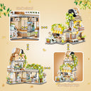 Dify Street View Coffee Shop Mini Building Blocks Set, 1077+ PCS Cute Animal Café Architecture Model Kit, Creative MOC Construction Toy for Girls Boys Kids Adults, Gift Idea Ages 6+