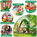 Dify Forest Cafe House Toy Building Set 608+ Pcs with LED Lights for Girls, Dream Forest Theme House Friends Building Blocks Playset, Gift for Kids & Adults