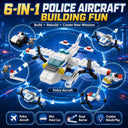 Dify 6-in-1 Police Car Building Block Set, 137+ PCS Police Vehicle Construction Kit, STEM Educational Toy for Kids, Creative Rebuild Play Set, 5-Year Structural Warranty