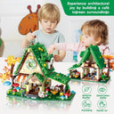 Dify Forest Cafe House Toy Building Set 608+ Pcs with LED Lights for Girls, Dream Forest Theme House Friends Building Blocks Playset, Gift for Kids & Adults