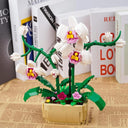 Dify Orchid Flower Building Blocks Bouquet Kit, 581+ Pcs Artificial Everlasting Flower Model for Home & Desk Décor, 6 Months Structural Warranty