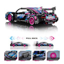 Dify Pull Back Car Building Blocks Set, 455 PCS Blue & Pink Race Car Model Kit, Sports Car Building Toy for Kids, Teens & Adults | 5 Year Structural Warranty