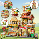 Dify Japanese Ramen Noodle Shop Building Blocks Set (870+ PCS) | Street View Mini Bricks Café Model Kit for Ages 14+ | Creative Architecture DIY Décor | 5 Year Structural Warranty