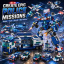 Dify Police Robot & Mini Police Car Combo Building Block Set, 835+ PCS Transforming Police Mech and Patrol Vehicle Kit, STEM Construction Toy for Kids