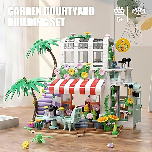 Dify Garden Courtyard Model House Building Block Set ||with LED Lights||Perfect STEM Toy Gift for Kids || 705+ Pcs