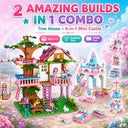 Dify Tree House & Mini 6-in-1 Castle Combo Building Set, 1000+ Pcs Two-Model Construction Kit, Creative STEAM Toy for Kids & Teens