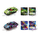 Dify Pull Back Car Building Blocks Set, 586 PCS Green Supercar Model Kit, Sports Car Building Toy for Kids, Teens & Adults | 5 Year Structural Warranty