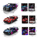 Dify Pull Back Car Building Blocks Set, 423 PCS Black, Blue & Pink Supercar Model Kit, Sports Car Building Toy for Kids, Teens & Adults | 5 Year Structural Warranty