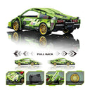 Dify Pull Back Car Building Blocks Set, 586 PCS Green Supercar Model Kit, Sports Car Building Toy for Kids, Teens & Adults | 5 Year Structural Warranty