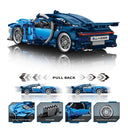 Dify Pull Back Car Building Blocks Set, 423 PCS Blue Supercar Model Kit, Sports Car Building Toy for Kids, Teens & Adults | 5 Year Structural Warranty
