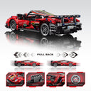 Dify Pull Back Car Building Blocks Set, 426 PCS Red Race Car Model Kit, Sports Car Building Toy for Kids, Teens & Adults | 5 Year Structural Warranty