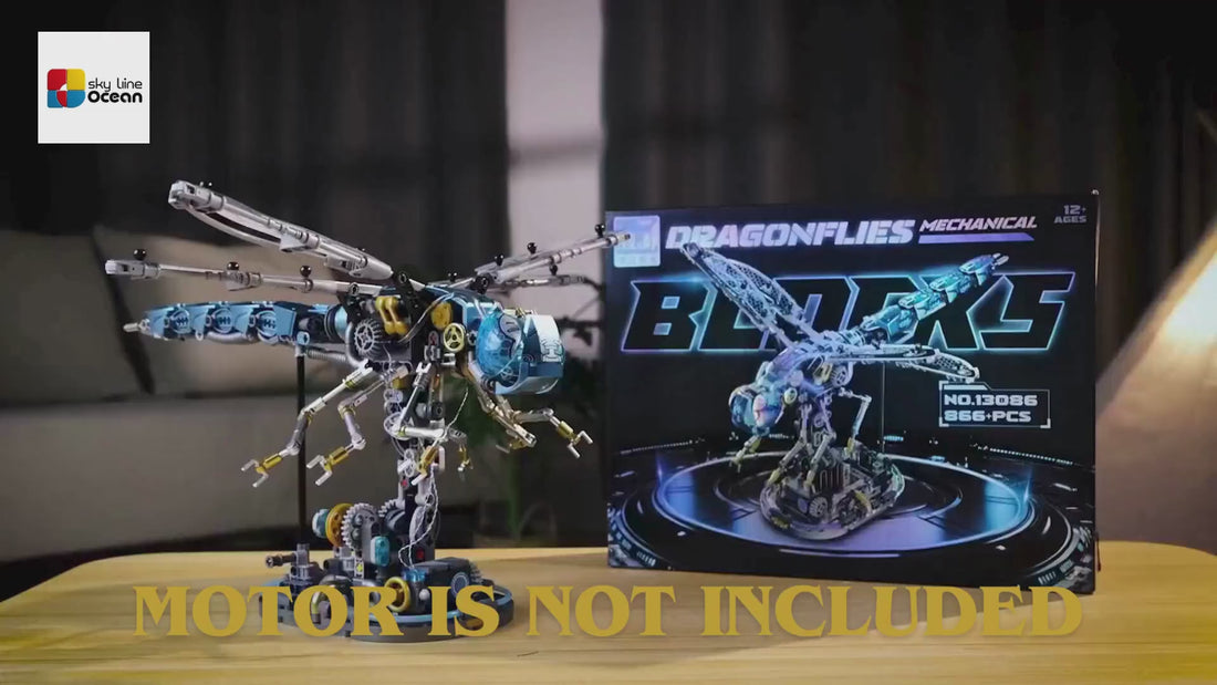 Dify Mechanical Dragonfly building set with light, 866+ pieces — product video