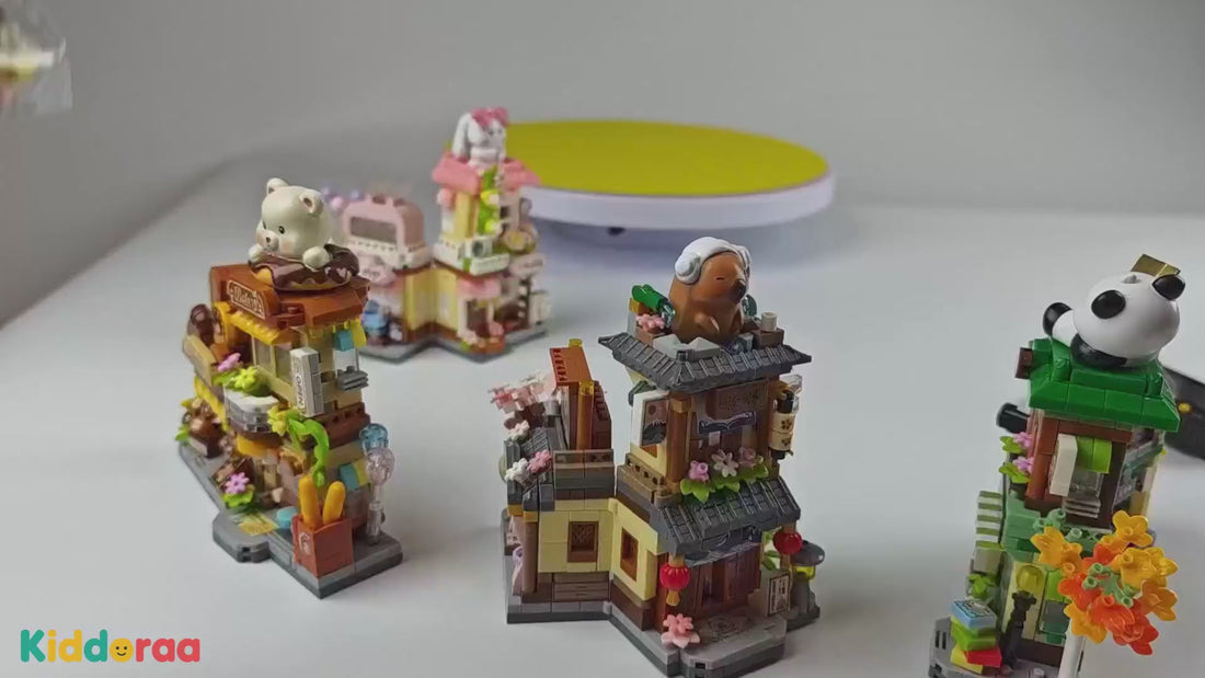 Dify Bear Cub's Bakery mini building block set with LED lights — product video