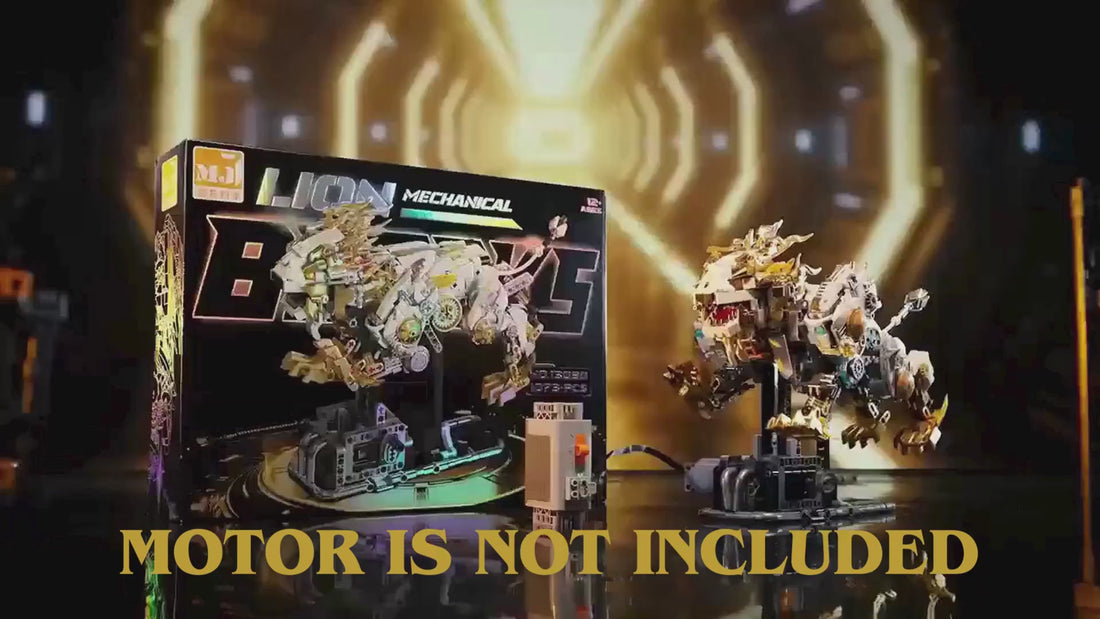 Dify Mechanical Lion building block set, golden robotic beast model — product video